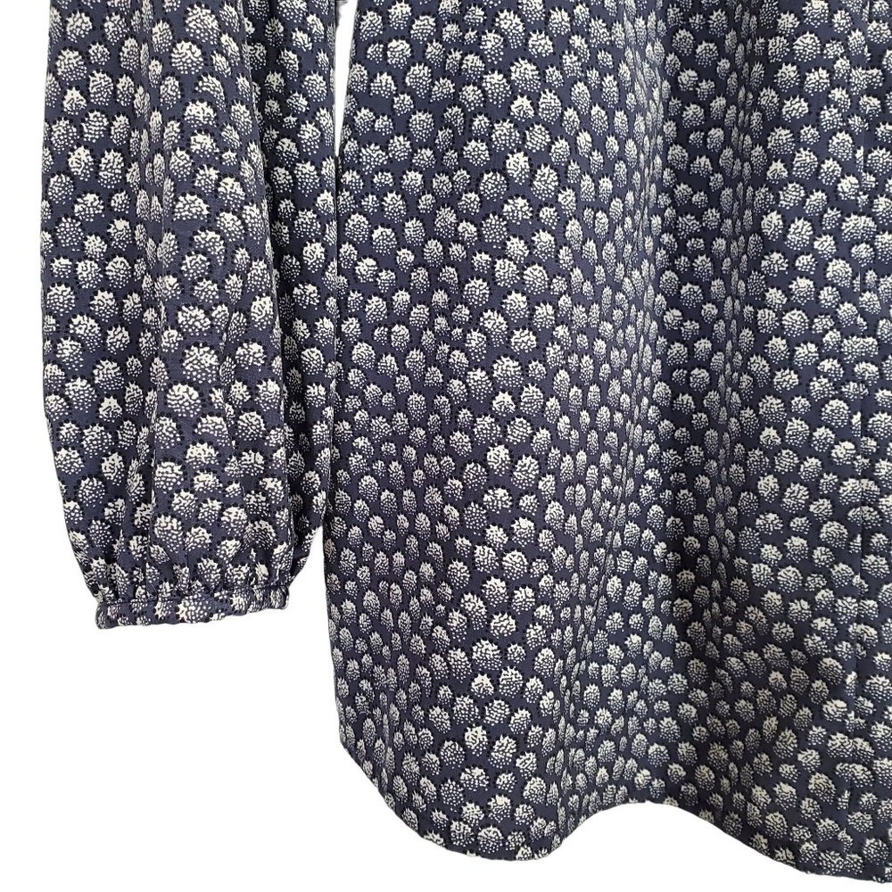 Boden Size 12 12R Blouse Peasant Boho Puff Sleeve Ribbon Tie Keyhole Blouson - Picture 5 of 7